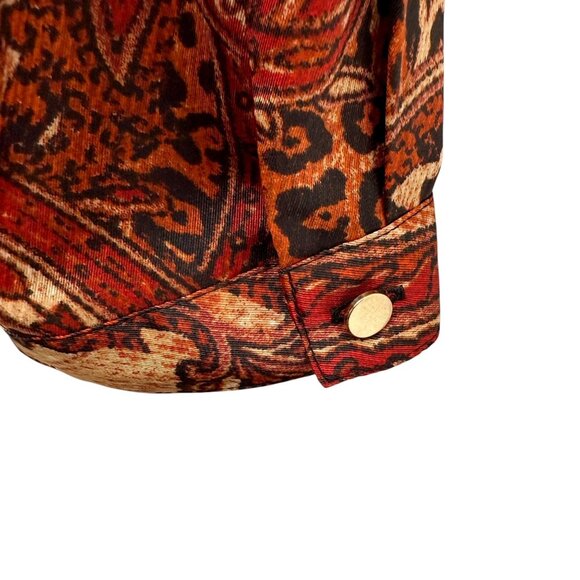 CHICO'S Paisley Blouse XL (Chicos 3) Rust Red Sequin Womens Evening Top - Picture 8 of 10
